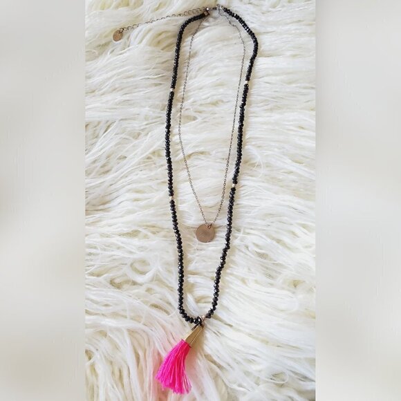 Bohemian Colorful Beaded & Charm Chain ⛓️ Jewelry Necklace. 🌴 - Picture 1 of 7